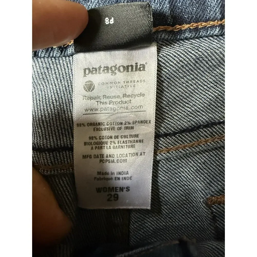 Patagonia Women's Jeans Size 29 Blue Bootcut Medium Wash Denim Mid Rise 5-Pocket